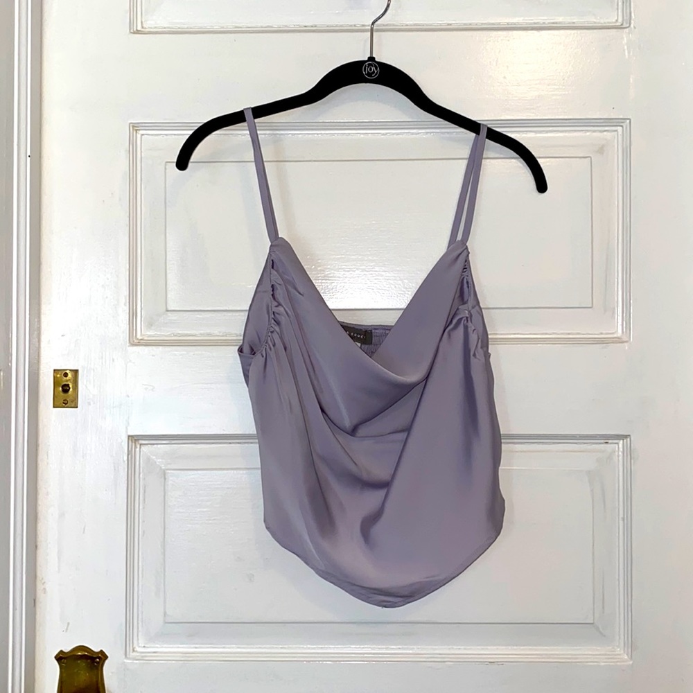 Light lavender greyish Sans Souci Maren Handkerchief Top - M - NWT